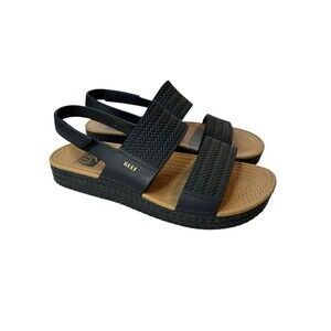 REEF Women's Water Vista Sandal Black Tan Size 7 Water Friendly Open Toe